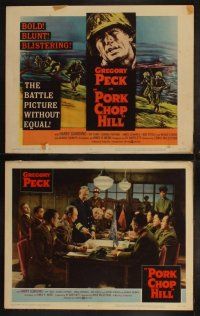 8y493 PORK CHOP HILL 8 LCs '59 Lewis Milestone directed, cool art of Korean War soldier Gregory Peck