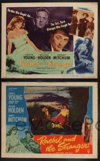 8y506 RACHEL & THE STRANGER 8 LCs '48 cool images of Robert Mitchum, Loretta Young & William Holden