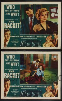 8y507 RACKET 8 LCs '51 Robert Ryan, Lizabeth Scott, Robert Mitchum, Howard Hughes!