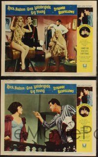 8y589 STRANGE BEDFELLOWS 8 LCs '65 Gina Lollobrigida & Rock Hudson love to fight, but not at night!