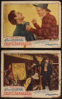 8y947 WESTERNER 3 LCs R46 w/ close up of angry Gary Cooper beating up Forrest Tucker!