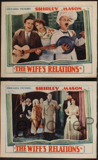 8y950 WIFE'S RELATIONS 3 LCs '28 cool images of Gaston Glass, Shirley Mason, Ben Turpin!