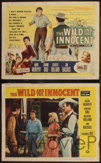 8y671 WILD & THE INNOCENT 8 LCs '59 Audie Murphy wants to kill a man, drink & kiss fancy women!