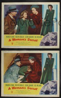 8y952 WOMAN'S SECRET 3 LCs '49 Maureen O'Hara had to stop her at any cost, Nicholas Ray noir!