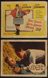 8y685 YOU CAN'T RUN AWAY FROM IT 8 LCs '56 Jack Lemmon & Allyson in remake of It Happened One Night