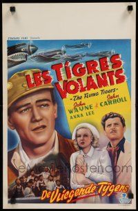 8z540 FLYING TIGERS Belgian 1949 John Wayne, John Carroll, Anna Lee, art of WWII airplanes!