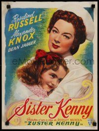 8z593 SISTER KENNY Belgian '46 different image of nurse Rosalind Russell with little girl!