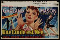 8z599 STAR IS BORN Belgian '54 great close up art of Judy Garland, James Mason, classic!