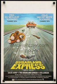 8z605 SUGARLAND EXPRESS Belgian '74 Steven Spielberg, Goldie Hawn, cool different art!