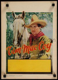 8z612 TIM MCCOY stock Belgian 1950s portrait art of classic cowboy with trusty horse!