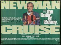 8z435 COLOR OF MONEY British quad '86 Robert Tanenbaum artwork of Paul Newman & Tom Cruise, pool!