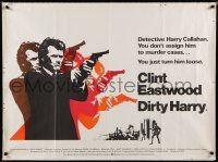 8z440 DIRTY HARRY British quad '71 art of Clint Eastwood & his .44 magnum, Don Siegel classic!