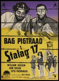 8z834 STALAG 17 Danish '53 William Holden, Robert Strauss, Billy Wilder WWII POW classic!