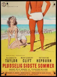 8z840 SUDDENLY, LAST SUMMER Danish '60 Axel Holm art of super sexy Elizabeth Taylor in swimsuit!