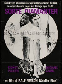 8z849 WILBY CONSPIRACY Danish '75 cool art of Sidney Poitier w/pistol & Michael Caine with rifle!