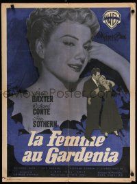 8z240 BLUE GARDENIA French 23x32 '53 Fritz Lang, different images of sexy Anne Baxter!