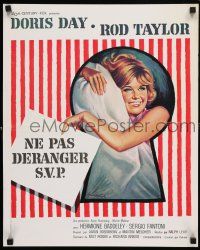 8z294 DO NOT DISTURB French 15x21 '65 great Grinsson art of pretty Doris Day in bed!