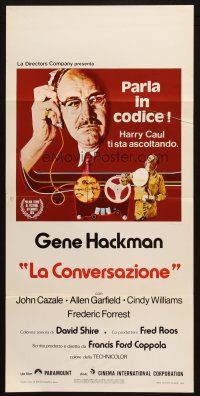 8z132 CONVERSATION Italian locandina '74 Gene Hackman is an invader of privacy, Coppola directed!