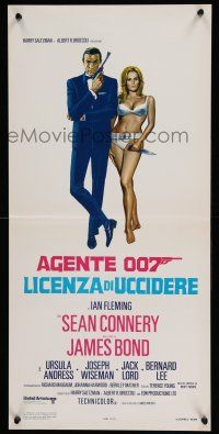 8z137 DR. NO Italian locandina R70s Sean Connery as James Bond 007, Ursula Andress, Casaro art!