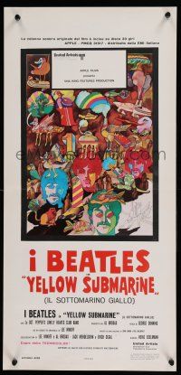 8z175 YELLOW SUBMARINE Italian locandina R70s different art of Beatles John, Paul, Ringo & George!