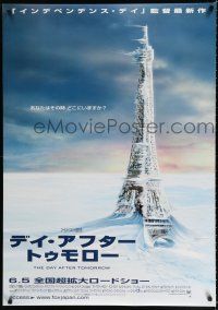 8z625 DAY AFTER TOMORROW advance DS Japanese 29x41 '04 cool image of frozen Eiffel Tower!
