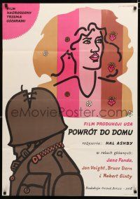 8z089 COMING HOME Polish 27x38 '80 Jane Fonda, Hal Ashby, Vietnam, different Mlodozeniec art!