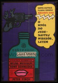 8z066 10:30 P.M. SUMMER Polish 23x33 '71 Jules Dassin directed, gun & bottle art by Mlodozeniec!