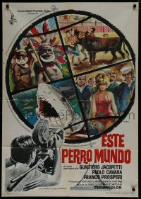 8z053 MONDO CANE Spanish '63 classic early Italian documentary of human oddities!