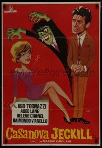 8z054 MY FRIEND DR. JEKYLL Spanish '67 Ugo Tognazzi, wacky art of drooling monster & sexy girl!