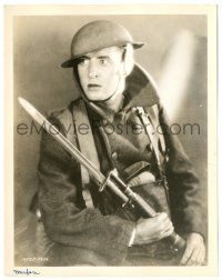 9a121 BIG PARADE deluxe 8x10.25 still '25 c/u of WWI soldier John Gilbert with rifle & bayonet!