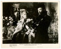 9a129 BLACK MAGIC 8.25x10 still '49 close up of Orson Welles as Cagliostro & Nancy Guild!