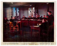 9a010 CAINE MUTINY color 8x10 still #1 '54 Humphrey Bogart classic, far shot testifying in court!