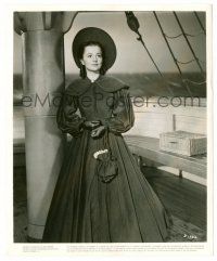 9a223 DEVOTION 8.25x10 still '46 pretty Olivia De Havilland full-length on ship's deck!