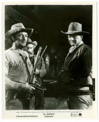 9a251 EL DORADO 8.25x10 still '66 John Wayne by Robert Mitchum & Arthur Hunnicutt with guns!