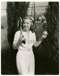 9a325 GLENDA FARRELL deluxe 8x10 still '36 Lawyer Woman playing tennis at home by Scotty Welbourne!