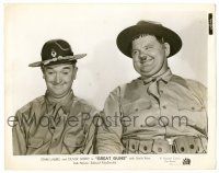9a347 GREAT GUNS 8x10.25 still '41 best close up smiling portrait of Laurel & Hardy in uniform!