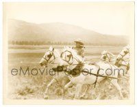 9a362 GUNS & GUITARS 8x10.25 still '36 brave Gene Autry trying to control horses in harnesses!