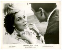 9a386 HIROSHIMA MON AMOUR 8x10.25 still '59 Alain Resnais classic, c/u of scared Emmanuelle Riva!