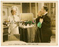 9a025 HISTORY IS MADE AT NIGHT color 8x10 still '37 Charles Boyer & Jean Arthur w/chef Leo Carrillo