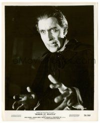 9a391 HORROR OF DRACULA 8x10.25 still '58 best close up of vampire Christopher Lee showing fangs!