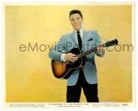 9a028 IT HAPPENED AT THE WORLD'S FAIR color 8x10 still #11 '63 c/u fo Elvis Presley playing guitar!