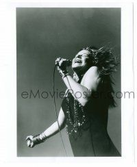 9a450 JANIS 8x10 still '75 image of rock & roll legend Joplin singing microphone from one-sheet!