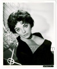 9a463 JOAN COLLINS 8.25x10 still '50s super sexy close up of the English beauty in low-cut dress!