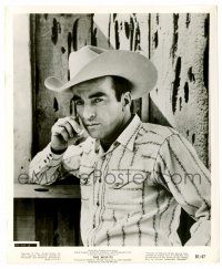 9a627 MISFITS 8.25x10 still '61 best portrait of smoking cowboy Montgomery Clift, John Huston!