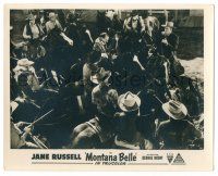 9a631 MONTANA BELLE deluxe Australian 8x10 still '53 great overhead image of cowboys on horses!