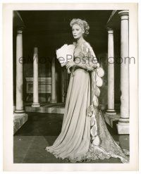 9a640 MUCH ADO ABOUT NOTHING deluxe stage play 8x10 still '59 Margaret Leighton in elaborate gown!