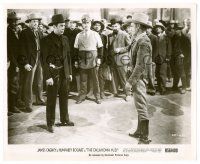 9a671 OKLAHOMA KID 8.25x10 still R56 c/u of James Cagney & Humphrey Bogart in a showdown!
