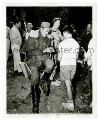 9a801 SHENANDOAH candid 8.25x10 still '65 James Stewart signing autograph for a youthful fan!