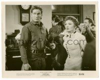 9a887 TEXAS LADY 8x10.25 still '55 close up of pretty Claudette Colbert & Gregory Walcott!