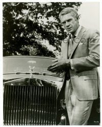 9a896 THOMAS CROWN AFFAIR 8x10.25 still '68 great close up of Steve McQueen by his Rolls-Royce!